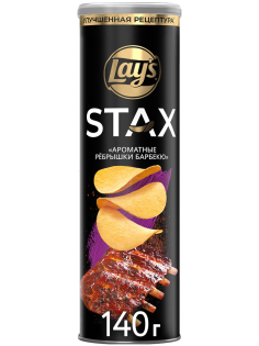 Чипсы Lay's Stax Ребрышки барбекю, 140г