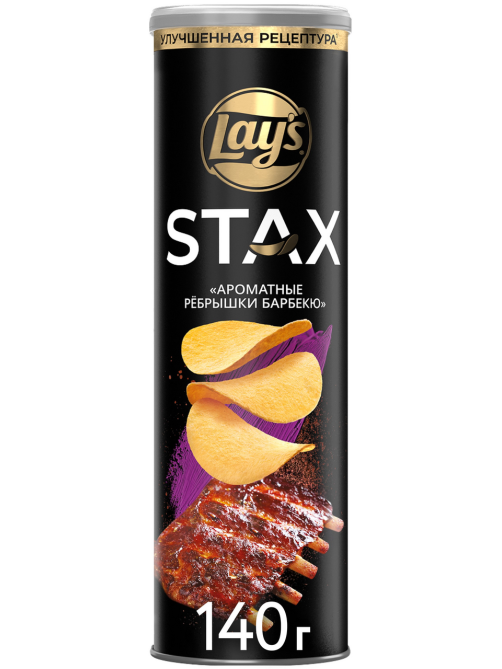 Чипсы Lay's Stax Ребрышки барбекю, 140г