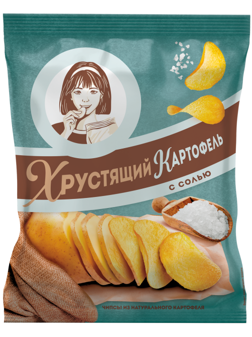 Чипсы Хрустящий картофель в ломтиках c солью, 70г