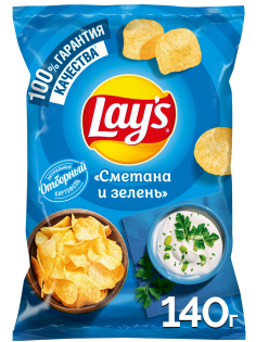 Чипсы Lay's Сметана и зелень, 140г