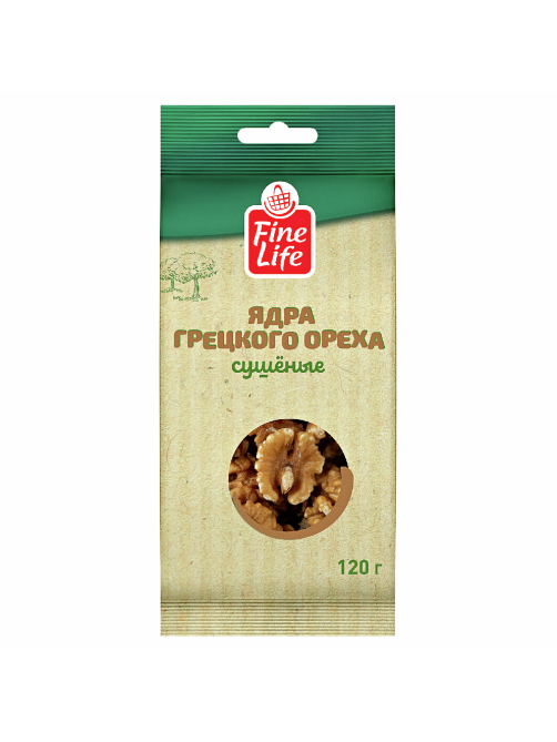 Fine Life Орех грецкий очищенный сушеный, 120г