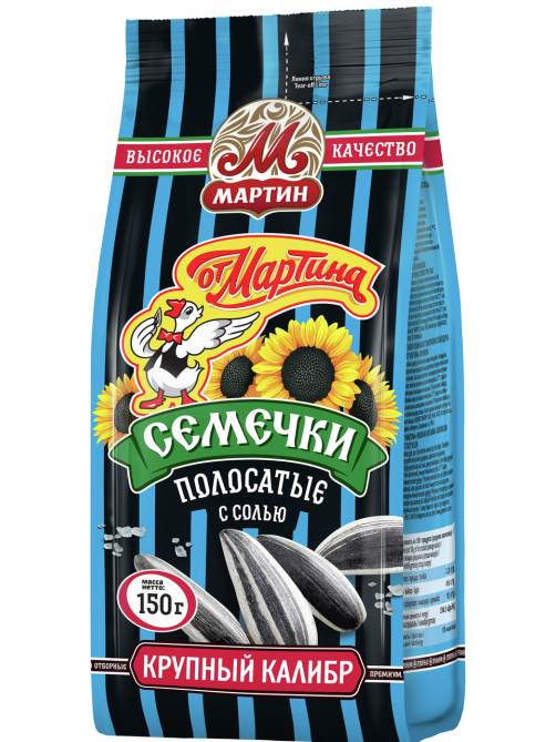 Семечки подсолнечника От Мартина полосатые обжаренные с солью, 150г