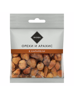 RIOBA Смесь ореховая в карамели, 50г