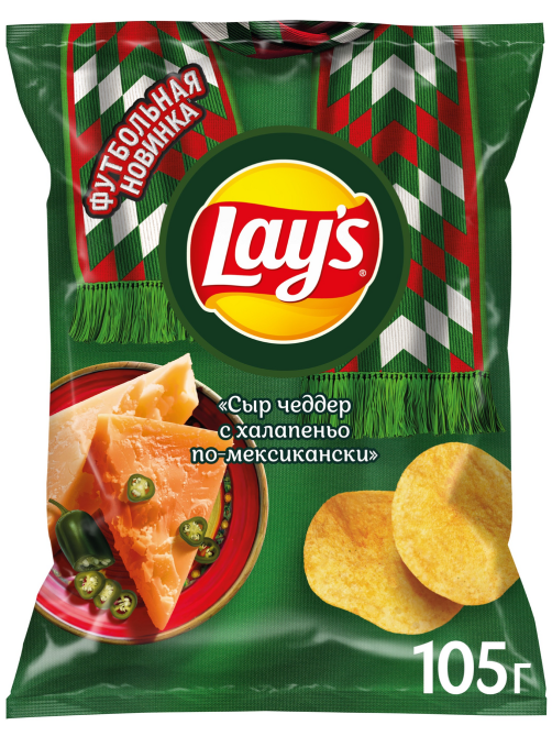 Чипсы Lay's Сыр чеддер с халапеньо по-мексикански, 105г