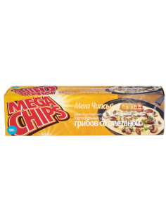 Чипсы-пластины Mega Chips картофельные с грибами и сметаной, 100г