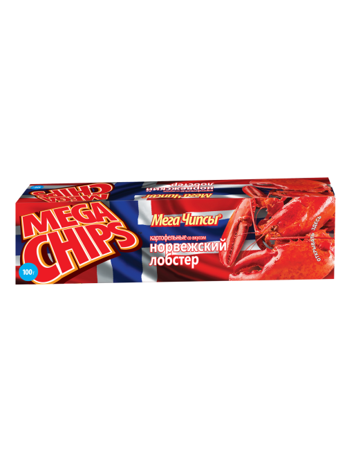 Чипсы-пластины Mega Chips картофельные с норвежским лобстером, 100г