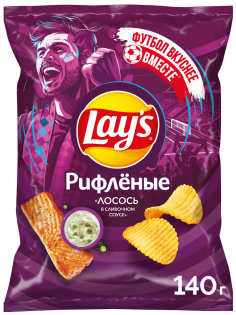 Чипсы Lay's рифленые Лосось в сливочном соусе, 140г