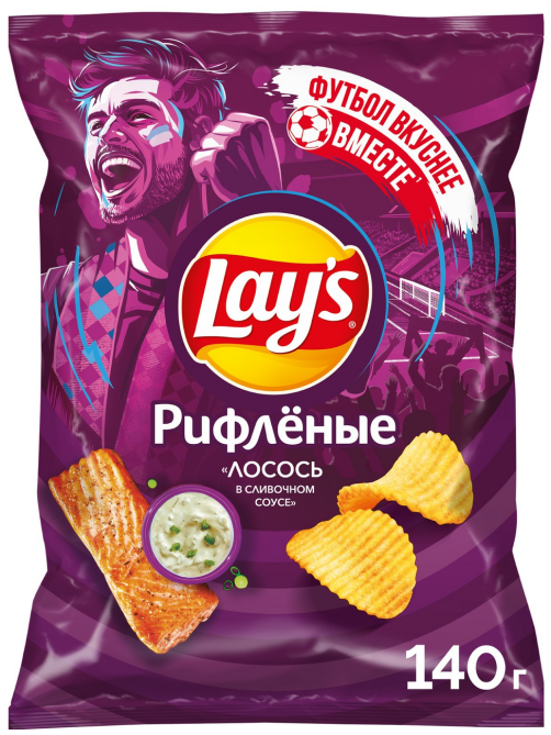 Чипсы Lay's рифленые Лосось в сливочном соусе, 140г