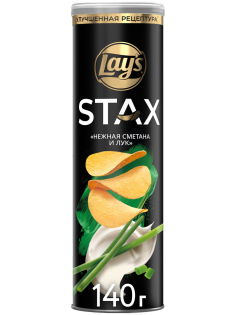 Чипсы Lay's Stax Нежная сметана и лук, 140г