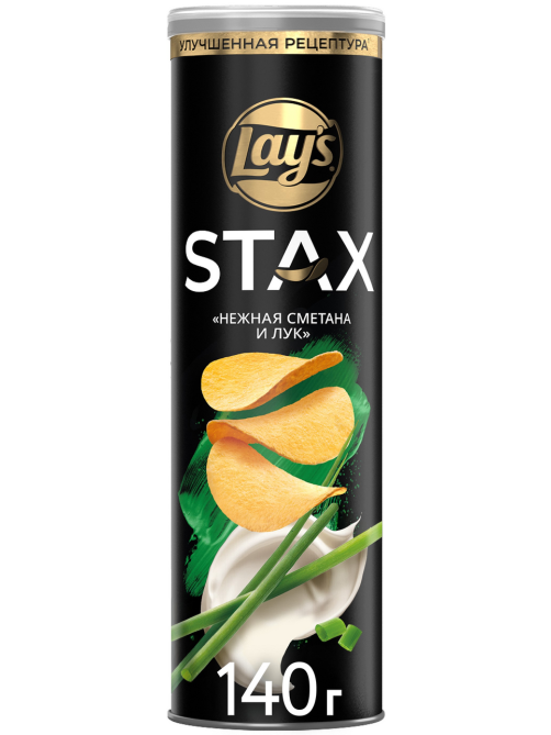 Чипсы Lay's Stax Нежная сметана и лук, 140г