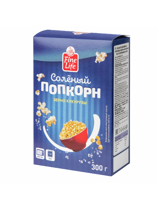 Fine Life Попкорн соленый (100г x 3шт), 300г