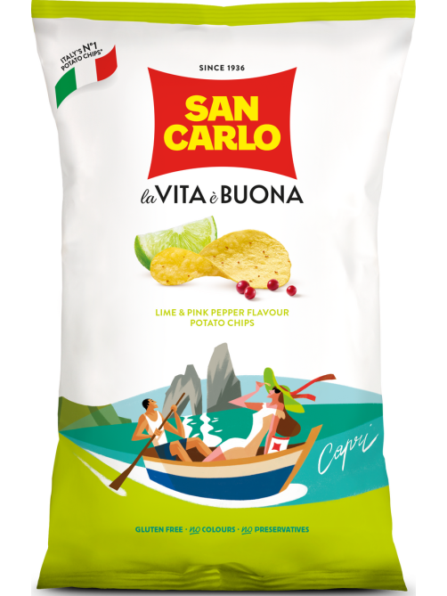 Чипсы San Carlo Лайм и розовый перец, 150г