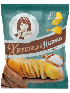 Чипсы Хрустящий картофель в ломтиках c солью, 160г