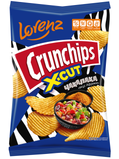 Чипсы Lorenz Crunchips X-Cut рифленые Чакалака, 130г