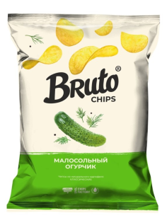 Чипсы Bruto малосольные огурчики, 120г