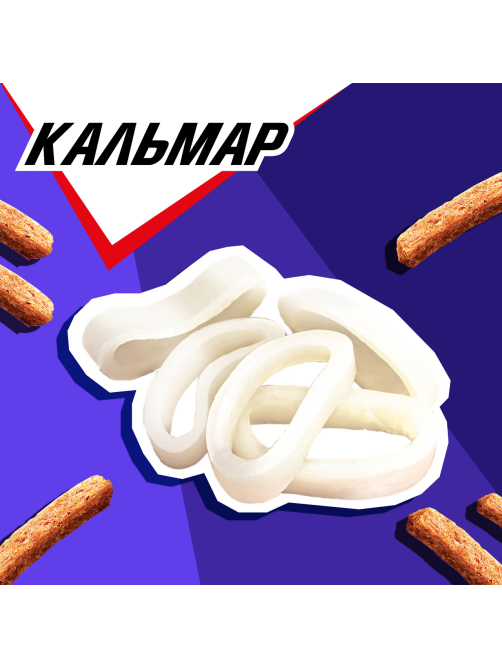 Сухарики Хрусteam Stix к пенному кальмар, 60г