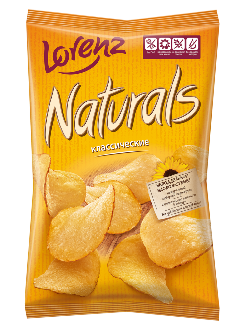 Чипсы Naturals Lorenz Классические с солью, 100г