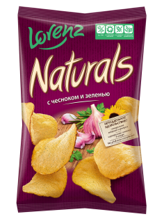 Чипсы Lorenz Naturals Чеснок и зелень, 100г