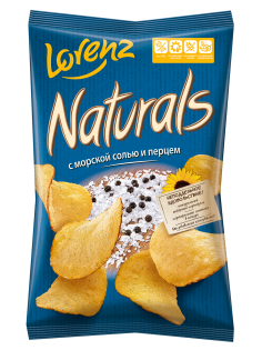 Чипсы Naturals Lorenz Морская соль и перец, 100г