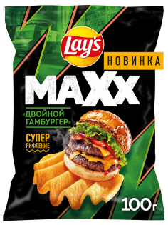 Чипсы Lay's Maxxx Двойной гамбургер, 100г