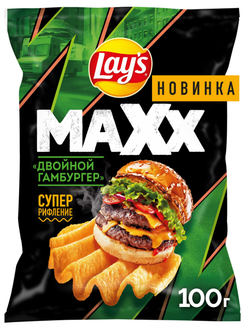 Чипсы Lay's Maxxx Двойной гамбургер, 100г