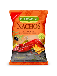 Чипсы Delicados Начос Лобстер с кусочками оливок, 150г