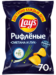 Чипсы Lay's рифленые Сметана и лук, 70г