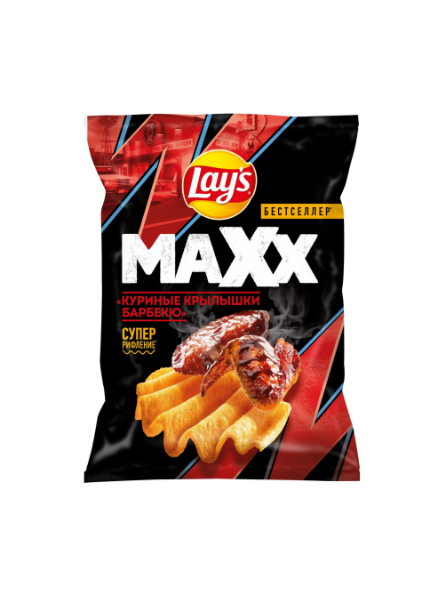 Чипсы Lay's Maxxx куриные крылышки барбекю, 100г