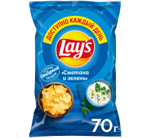Чипсы Lay's Сметана и зелень, 70г