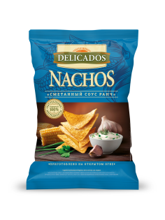 Чипсы Delicados Начос Сметанный соус Ранч, 150г