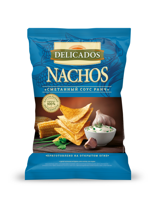Чипсы Delicados Начос Сметанный соус Ранч, 150г