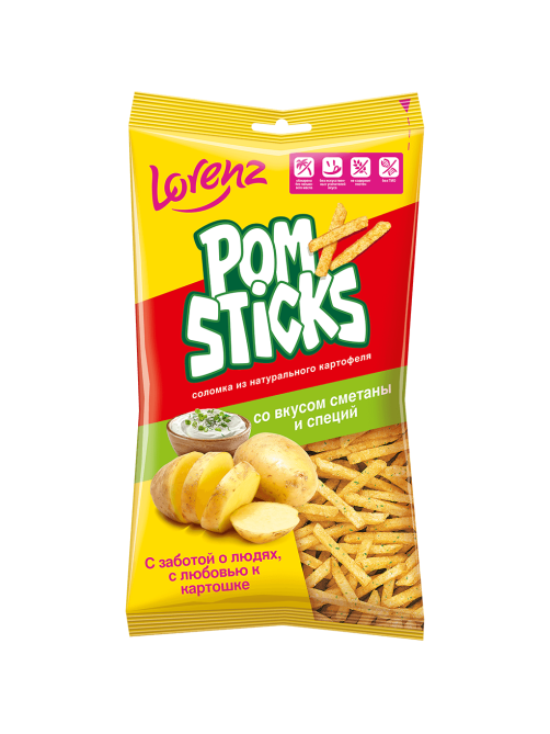 Чипсы Lorenz Pomsticks соломкой Сметана и специи, 100г