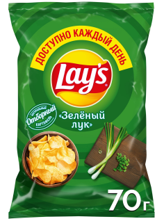 Чипсы Lay's Зеленый лук, 70г
