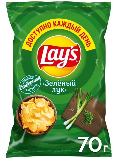 Чипсы Lay's Зеленый лук, 70г