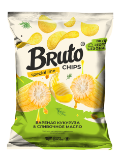 Чипсы Bruto вареная кукуруза и сливочное масло, 100г