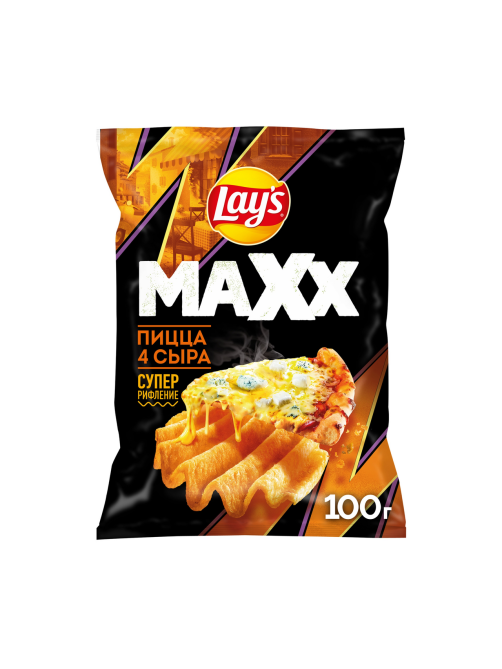 Чипсы Lay's Maxxx Пицца 4 сыра, 100г
