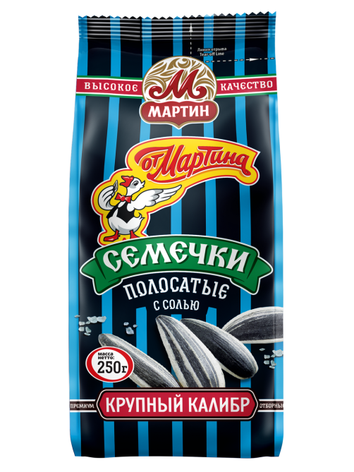 Семечки подсолнечника От Мартина полосатые обжаренные с солью, 250г