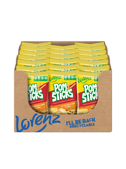 Чипсы Lorenz Pomsticks соломкой Сыр и лук, 100г