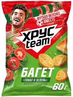 Сухарики Хрусteam Багет томат и зелень 60г