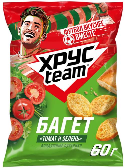Сухарики Хрусteam Багет томат и зелень 60г