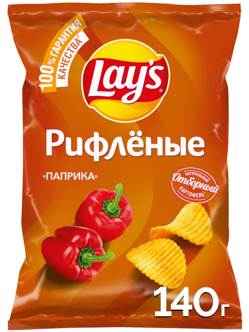Чипсы Lay's рифленые Паприка, 140г
