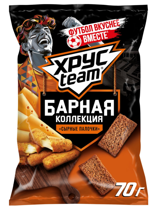 Сухарики Хрусteam Барная коллекция со вкусом Сырные палочки, 70г