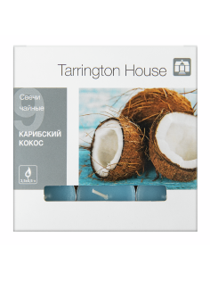Tarrington House Свеча Чайная ароматическая Карибский кокос, 9шт