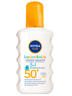 Спрей солнцезащитный детский Nivea Sun Kids Ультразащита SPF50+, 200мл