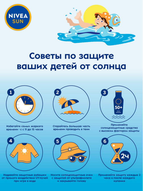 Спрей солнцезащитный детский Nivea Sun Kids Ультразащита SPF50+, 200мл