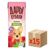 Кисель Дары Кубани малиновый, 200мл x 15 шт