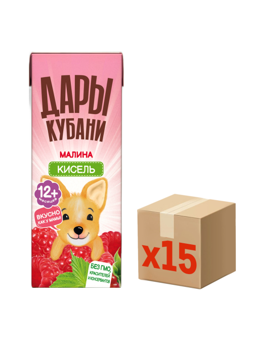 Кисель Дары Кубани малиновый, 200мл x 15 шт