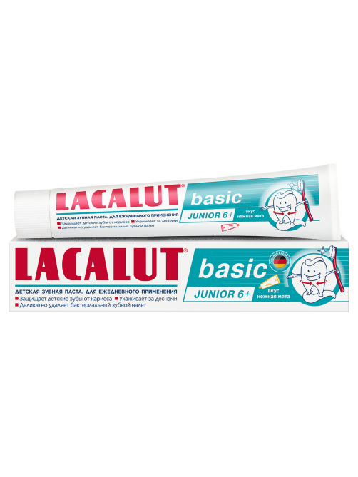 Зубная паста детская Lacalut Basic Junior Нежная мята 6+, 60г