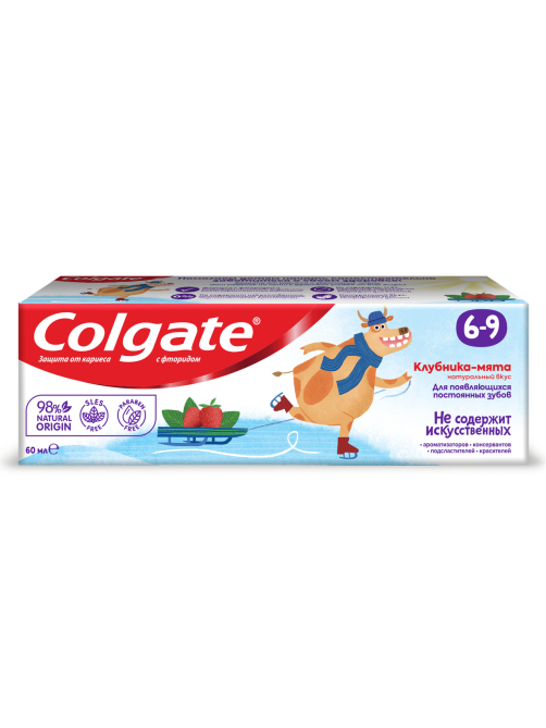 Зубная паста детская Colgate Клубника-мята от 6 до 9 лет, 60мл