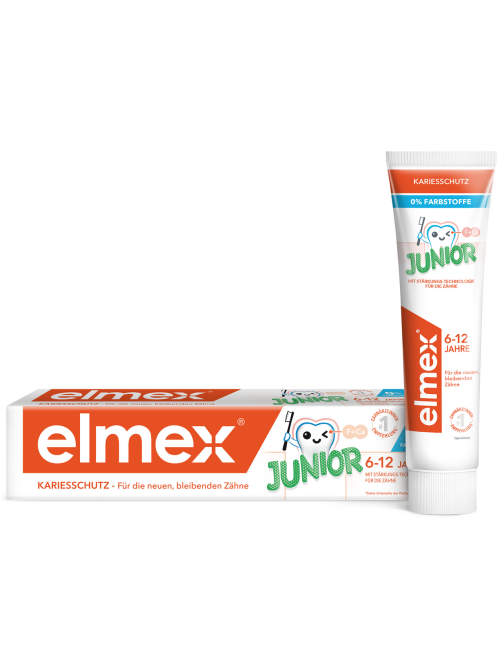 Зубная паста детская Elmex Junior защита от кариеса от 6 до 12 лет, 75мл